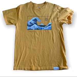 Mustard Diamond Supply The Great Wave Off Kanagawa Skate T Shirt